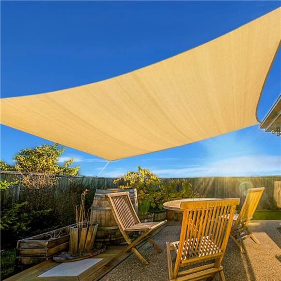 10'x13' Sun Shade Sail Curved Commercial Outdoor Shade Cover Sand Rectangle - Picture 1 of 6